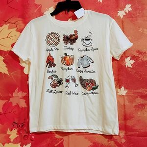 FALL FAVORITES GRAPHIC TEE SHIRT LADIES SIZE S